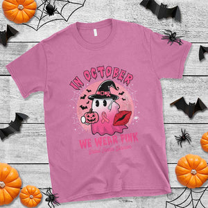 Breast Cancer Awareness T Shirt I'm A Survivor In October We Wear Pink Ghost Halloween Pink Ribbon Pumpkin TS10 Azalea Print Your Wear