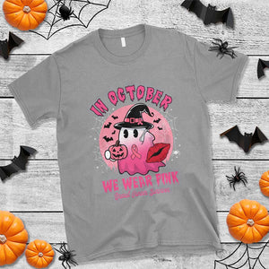 Breast Cancer Awareness T Shirt I'm A Survivor In October We Wear Pink Ghost Halloween Pink Ribbon Pumpkin TS10 Sport Gray Print Your Wear