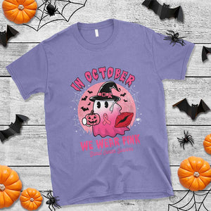 Breast Cancer Awareness T Shirt I'm A Survivor In October We Wear Pink Ghost Halloween Pink Ribbon Pumpkin TS10 Violet Print Your Wear