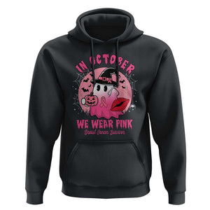 Breast Cancer Awareness Hoodie I'm A Survivor In October We Wear Pink Ghost Halloween Pink Ribbon Pumpkin TS10 Black Print Your Wear