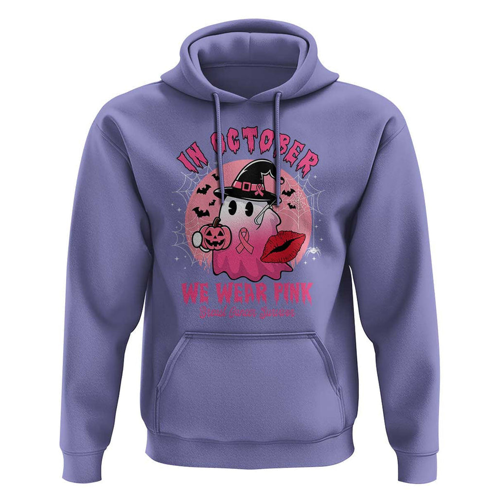 Breast Cancer Awareness Hoodie I'm A Survivor In October We Wear Pink Ghost Halloween Pink Ribbon Pumpkin TS10 Violet Print Your Wear