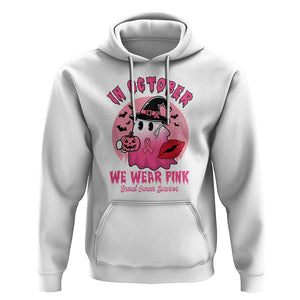Breast Cancer Awareness Hoodie I'm A Survivor In October We Wear Pink Ghost Halloween Pink Ribbon Pumpkin TS10 White Print Your Wear