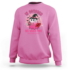 Breast Cancer Awareness Sweatshirt I'm A Survivor In October We Wear Pink Ghost Halloween Pink Ribbon Pumpkin TS10 Azalea Print Your Wear