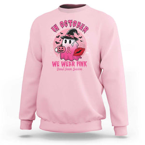 Breast Cancer Awareness Sweatshirt I'm A Survivor In October We Wear Pink Ghost Halloween Pink Ribbon Pumpkin TS10 Light Pink Print Your Wear