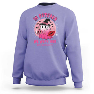 Breast Cancer Awareness Sweatshirt I'm A Survivor In October We Wear Pink Ghost Halloween Pink Ribbon Pumpkin TS10 Violet Print Your Wear