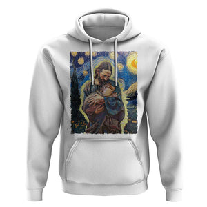 Funny Moo-Deng Baby Pygmy Hippo Hoodie Cute Zoo For Family Jesus Loves Moo Deng Van Gogh Starry Night TS10 White Print Your Wear