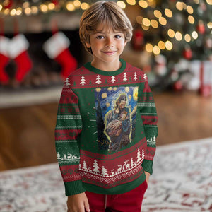 Funny Moo Deng Baby Pygmy Hippo Knit Sweatshirt Cute Zoo For Family Jesus Loves Moo Deng Van Gogh Starry Night TS10 Christmas Print Your Wear