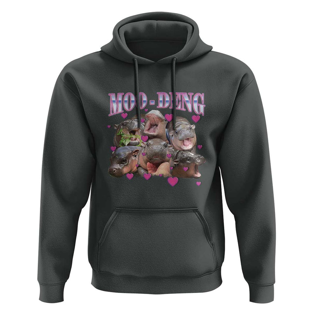 Funny Moo-Deng Baby Pygmy Hippo Hoodie Cute Zoo For Family TS10 Dark Heather Print Your Wear