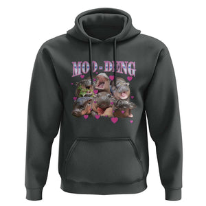 Funny Moo-Deng Baby Pygmy Hippo Hoodie Cute Zoo For Family TS10 Dark Heather Print Your Wear