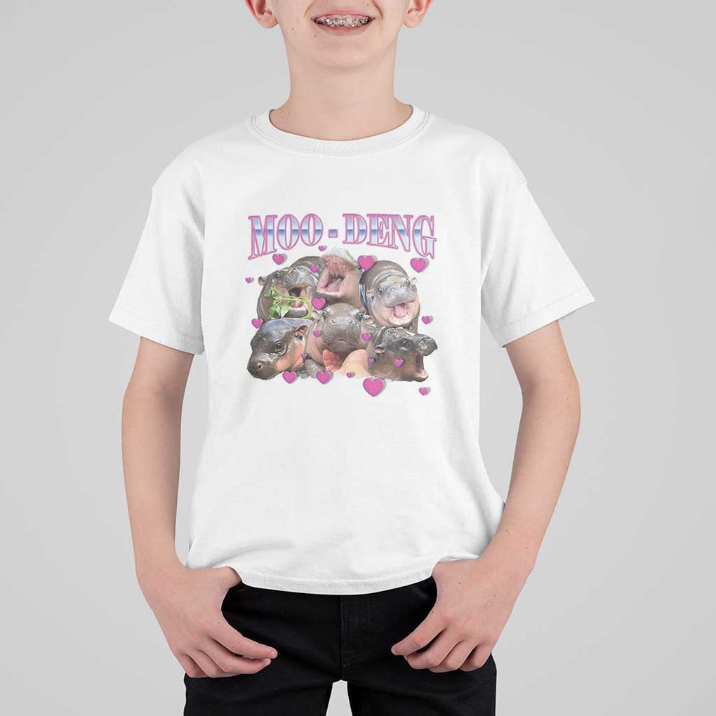 Funny Moo-Deng Baby Pygmy Hippo T Shirt For Kid Cute Zoo For Family TS10 White Print Your Wear
