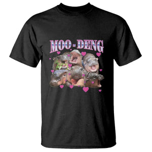Funny Moo-Deng Baby Pygmy Hippo T Shirt Cute Zoo For Family TS10 Black Print Your Wear