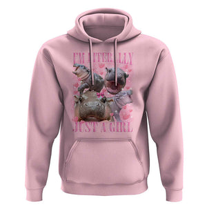 Funny Moo-Deng Baby Pygmy Hippo Hoodie Funny I'm Literally Just a Girl Cute Zoo For Family TS10 Light Pink Print Your Wear