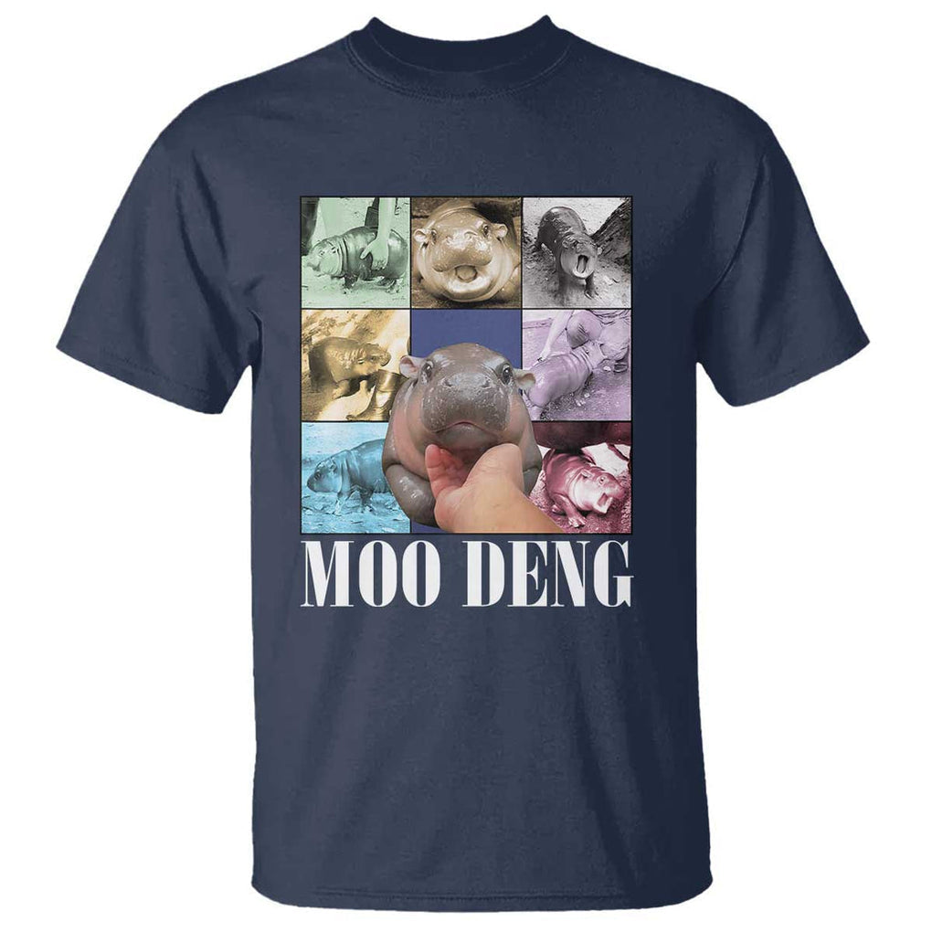 Funny Moo-Deng Baby Pygmy Hippo Cute Zoo For Family T Shirt Gifts For Girls Women TS10 Navy Print Your Wear