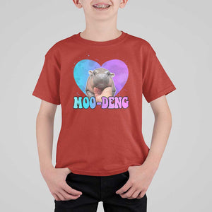 Funny Moo-Deng Baby Pygmy Hippo T Shirt For Kid Heart Shape Cute Zoo For Family TS10 Red Print Your Wear