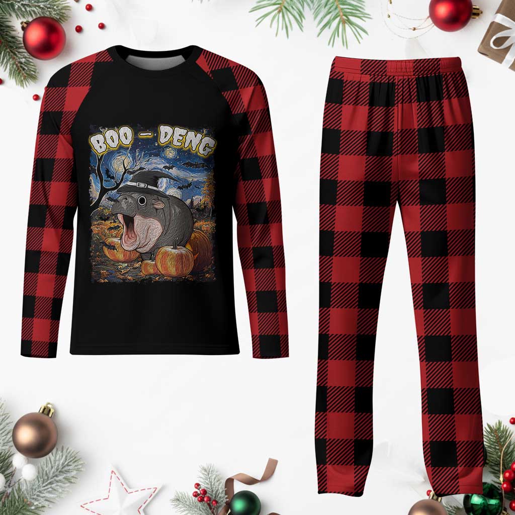 Moo Deng Baby Pygmy Hippo Van Gogh Starry Night Plaid Pajama Set Halloween Gothic Witchy Vibes Cute Zoo For Family TS10 Buffalo Plaid Print Your Wear