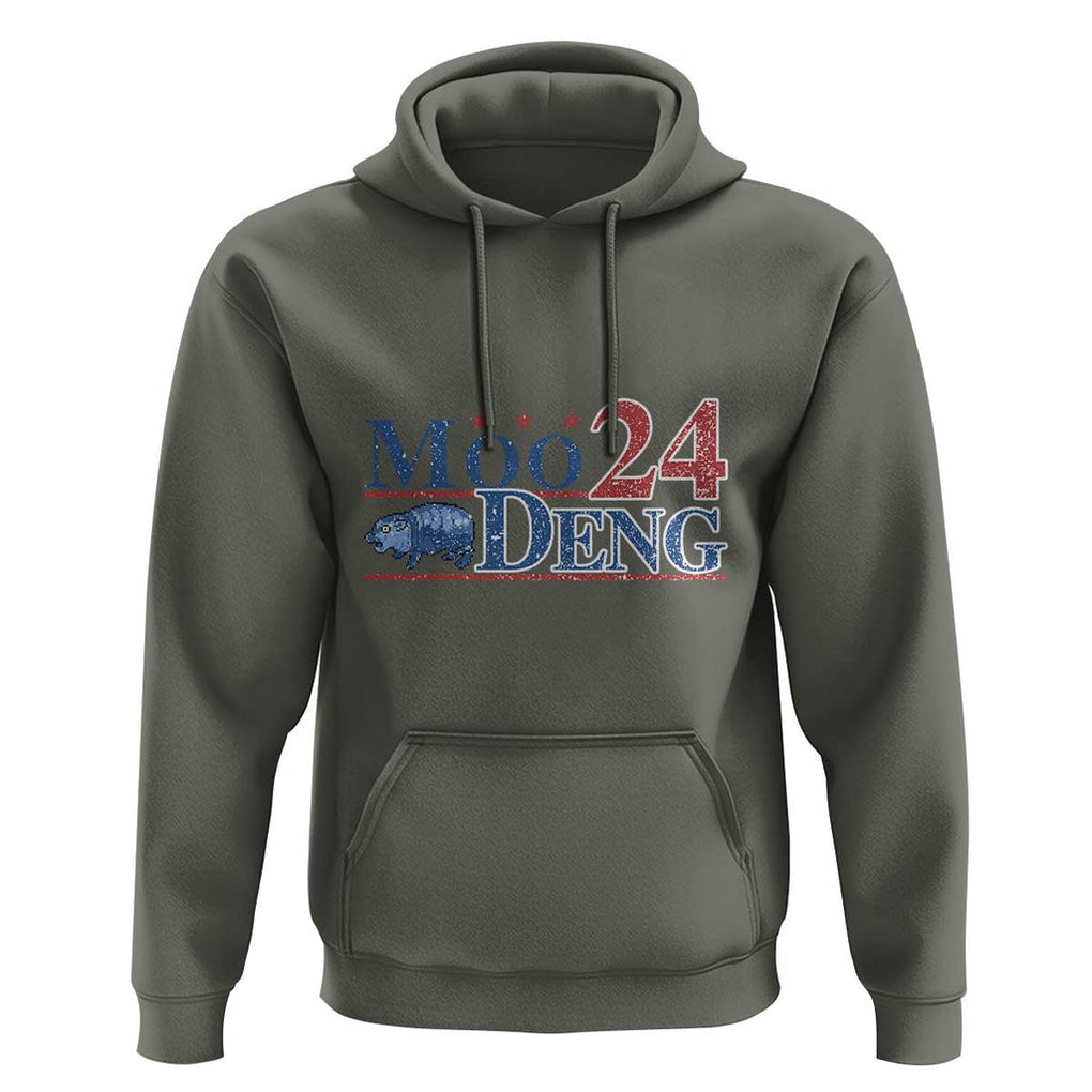 Moo-Deng for President 2024 Hoodie Funny Baby Hippo Cute Zoo For Family TS10 Military Green Print Your Wear