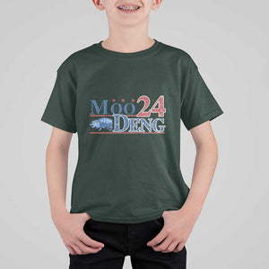 Moo-Deng for President 2024 T Shirt For Kid Funny Baby Hippo Cute Zoo For Family TS10 Dark Forest Green Print Your Wear