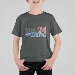 Moo-Deng for President 2024 T Shirt For Kid Funny Baby Hippo Cute Zoo For Family TS10 Dark Heather Print Your Wear