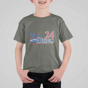 Moo-Deng for President 2024 T Shirt For Kid Funny Baby Hippo Cute Zoo For Family TS10 Military Green Print Your Wear