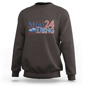 Moo-Deng for President 2024 Sweatshirt Funny Baby Hippo Cute Zoo For Family TS10 Dark Chocolate Print Your Wear