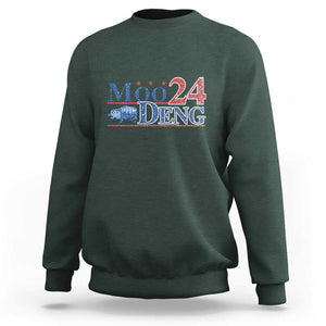 Moo-Deng for President 2024 Sweatshirt Funny Baby Hippo Cute Zoo For Family TS10 Dark Forest Green Print Your Wear