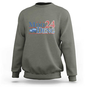 Moo-Deng for President 2024 Sweatshirt Funny Baby Hippo Cute Zoo For Family TS10 Military Green Print Your Wear