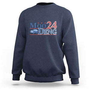 Moo-Deng for President 2024 Sweatshirt Funny Baby Hippo Cute Zoo For Family TS10 Navy Print Your Wear