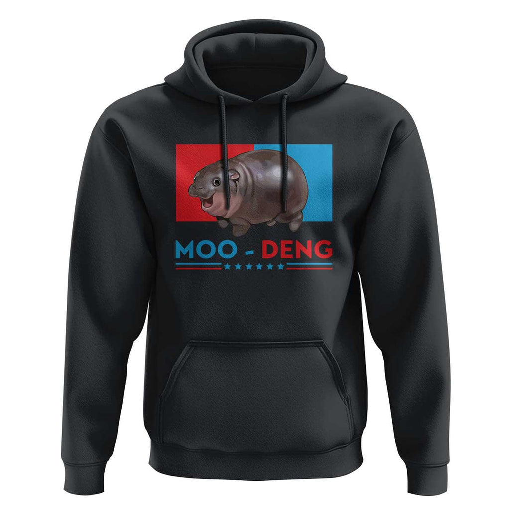 Funny Moo-Deng Baby Pygmy Hippo Hoodie Moo Deng for President 2024 Cute Zoo For Family TS10 Black Print Your Wear
