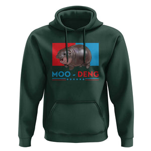 Funny Moo-Deng Baby Pygmy Hippo Hoodie Moo Deng for President 2024 Cute Zoo For Family TS10 Dark Forest Green Print Your Wear