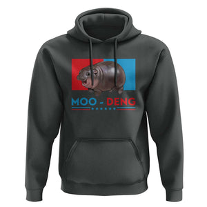 Funny Moo-Deng Baby Pygmy Hippo Hoodie Moo Deng for President 2024 Cute Zoo For Family TS10 Dark Heather Print Your Wear