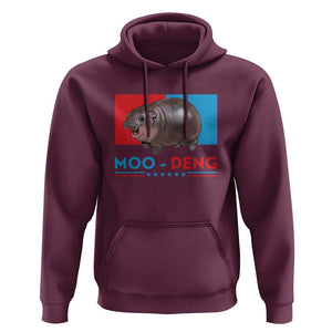 Funny Moo-Deng Baby Pygmy Hippo Hoodie Moo Deng for President 2024 Cute Zoo For Family TS10 Maroon Print Your Wear