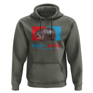 Funny Moo-Deng Baby Pygmy Hippo Hoodie Moo Deng for President 2024 Cute Zoo For Family TS10 Military Green Print Your Wear