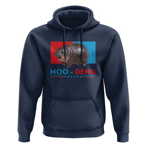 Funny Moo-Deng Baby Pygmy Hippo Hoodie Moo Deng for President 2024 Cute Zoo For Family TS10 Navy Print Your Wear