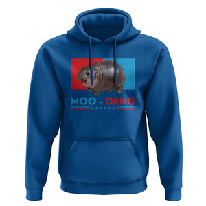 Funny Moo-Deng Baby Pygmy Hippo Hoodie Moo Deng for President 2024 Cute Zoo For Family TS10 Royal Blue Print Your Wear
