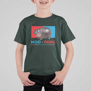 Funny Moo-Deng Baby Pygmy Hippo T Shirt For Kid Moo Deng for President 2024 Cute Zoo For Family TS10 Dark Forest Green Print Your Wear