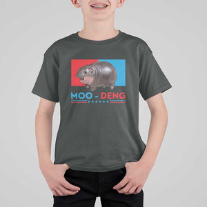 Funny Moo-Deng Baby Pygmy Hippo T Shirt For Kid Moo Deng for President 2024 Cute Zoo For Family TS10 Dark Heather Print Your Wear