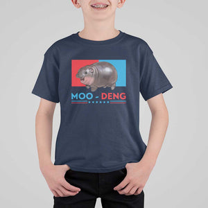Funny Moo-Deng Baby Pygmy Hippo T Shirt For Kid Moo Deng for President 2024 Cute Zoo For Family TS10 Navy Print Your Wear