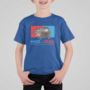 Funny Moo-Deng Baby Pygmy Hippo T Shirt For Kid Moo Deng for President 2024 Cute Zoo For Family TS10 Royal Blue Print Your Wear