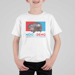 Funny Moo-Deng Baby Pygmy Hippo T Shirt For Kid Moo Deng for President 2024 Cute Zoo For Family TS10 White Print Your Wear