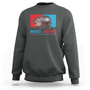 Funny Moo-Deng Baby Pygmy Hippo Sweatshirt Moo Deng for President 2024 Cute Zoo For Family TS10 Dark Heather Print Your Wear