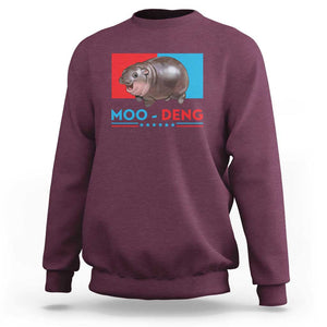 Funny Moo-Deng Baby Pygmy Hippo Sweatshirt Moo Deng for President 2024 Cute Zoo For Family TS10 Maroon Print Your Wear