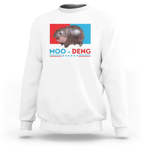 Funny Moo-Deng Baby Pygmy Hippo Sweatshirt Moo Deng for President 2024 Cute Zoo For Family TS10 White Print Your Wear