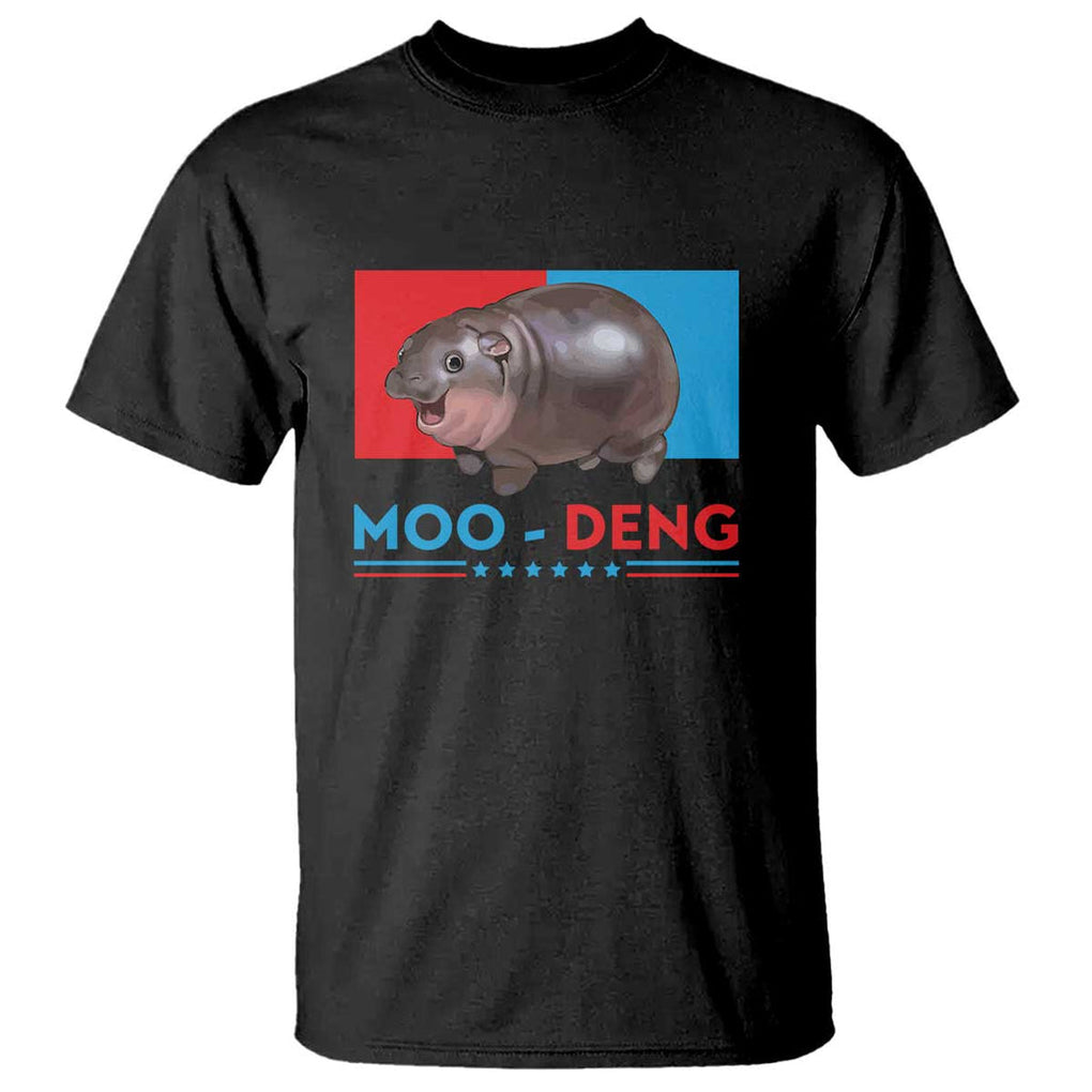 Funny Moo-Deng Baby Pygmy Hippo T Shirt Moo Deng for President 2024 Cute Zoo For Family TS10 Black Print Your Wear