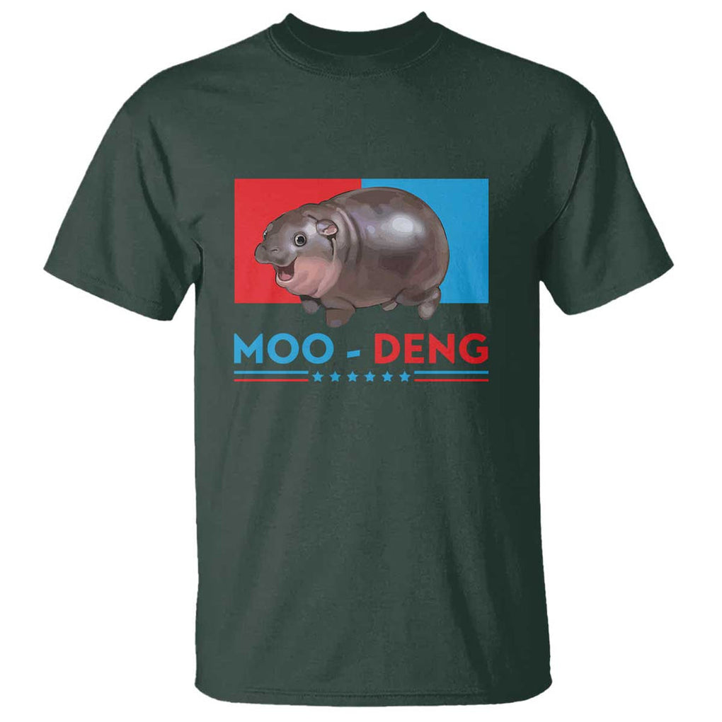 Funny Moo-Deng Baby Pygmy Hippo T Shirt Moo Deng for President 2024 Cute Zoo For Family TS10 Dark Forest Green Print Your Wear
