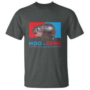 Funny Moo-Deng Baby Pygmy Hippo T Shirt Moo Deng for President 2024 Cute Zoo For Family TS10 Dark Heather Print Your Wear