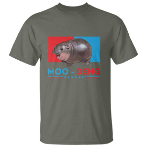 Funny Moo-Deng Baby Pygmy Hippo T Shirt Moo Deng for President 2024 Cute Zoo For Family TS10 Military Green Print Your Wear