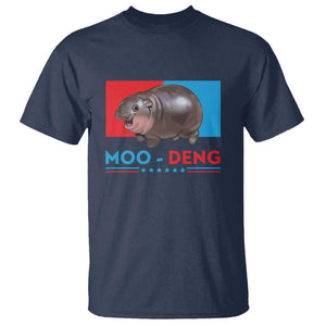 Funny Moo-Deng Baby Pygmy Hippo T Shirt Moo Deng for President 2024 Cute Zoo For Family TS10 Navy Print Your Wear