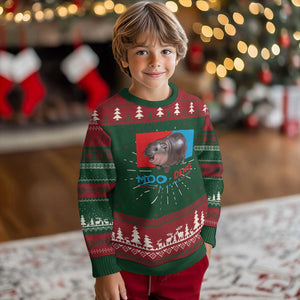 Funny Moo Deng Baby Pygmy Hippo Knit Sweatshirt Moo Deng for President 2024 Cute Zoo For Family TS10 Christmas Print Your Wear