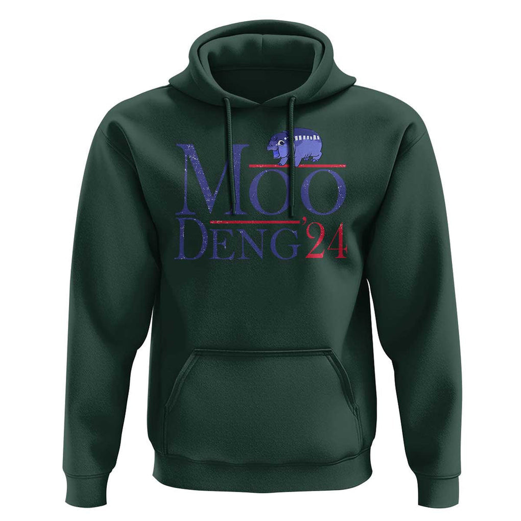 Moo-Deng for President Election 2024 Hoodie Funny Baby Hippo Meme Cute Zoo For Family TS10 Dark Forest Green Print Your Wear