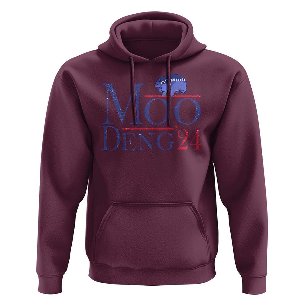 Moo-Deng for President Election 2024 Hoodie Funny Baby Hippo Meme Cute Zoo For Family TS10 Maroon Print Your Wear